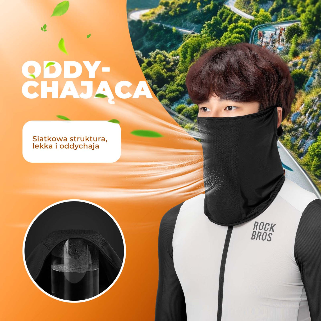 ROCKBROS ROCKBROS Letnia Maska Balaclava Wielofunkcyjna Szybkoschnąca Oddychająca Unisex Osłony twarzy