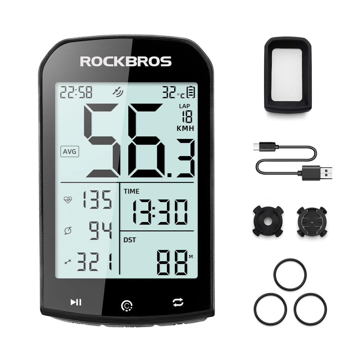 ROCKBROS Licznik Rowerowy Bezprzewodowy GPS Wodoodporny Prędkościomierz I Drogomierz Licznik