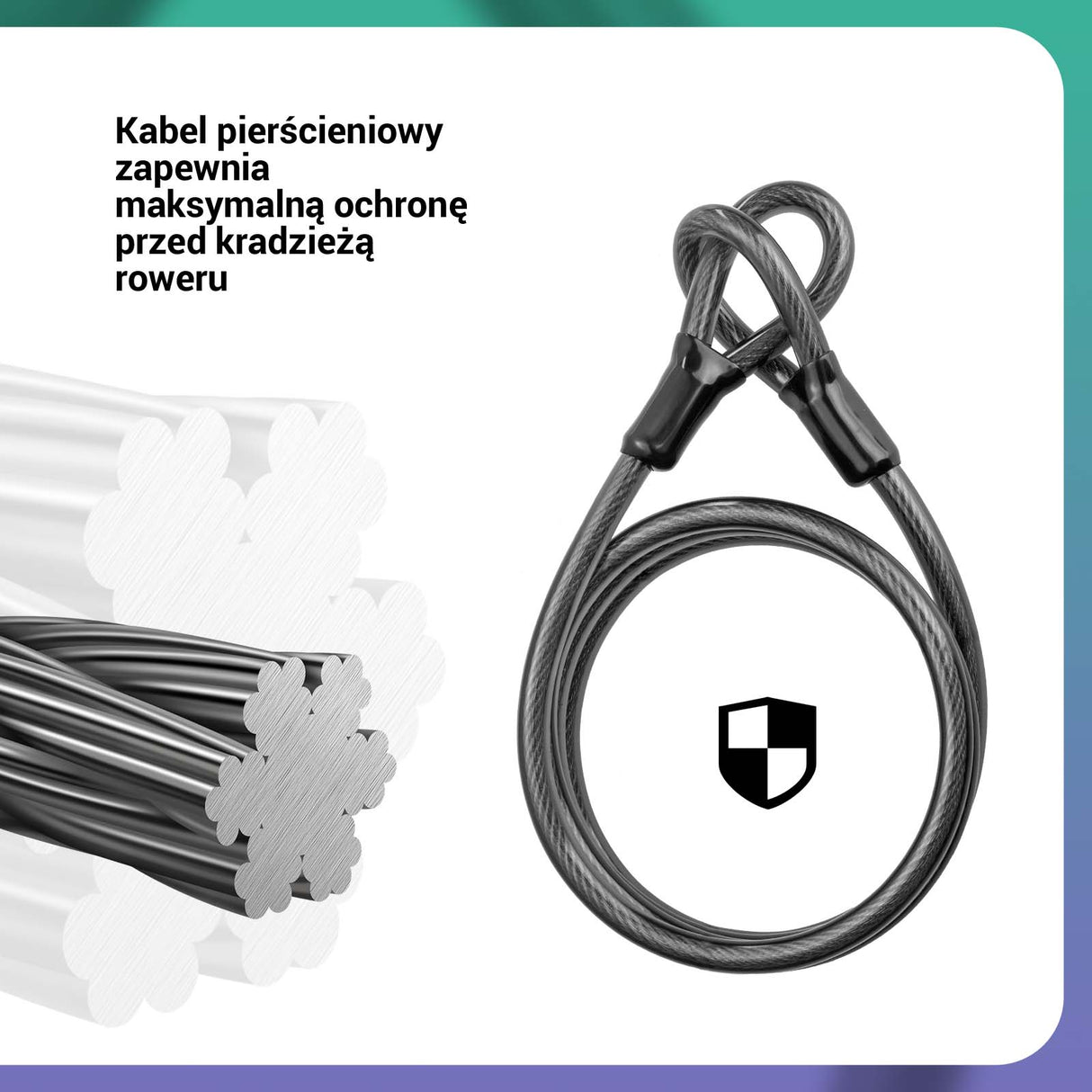 ROCKBROS Linka Stalowa Zabezpieczająca 2 m do Roweru Motocykla Skutera Wózka Zapięcia