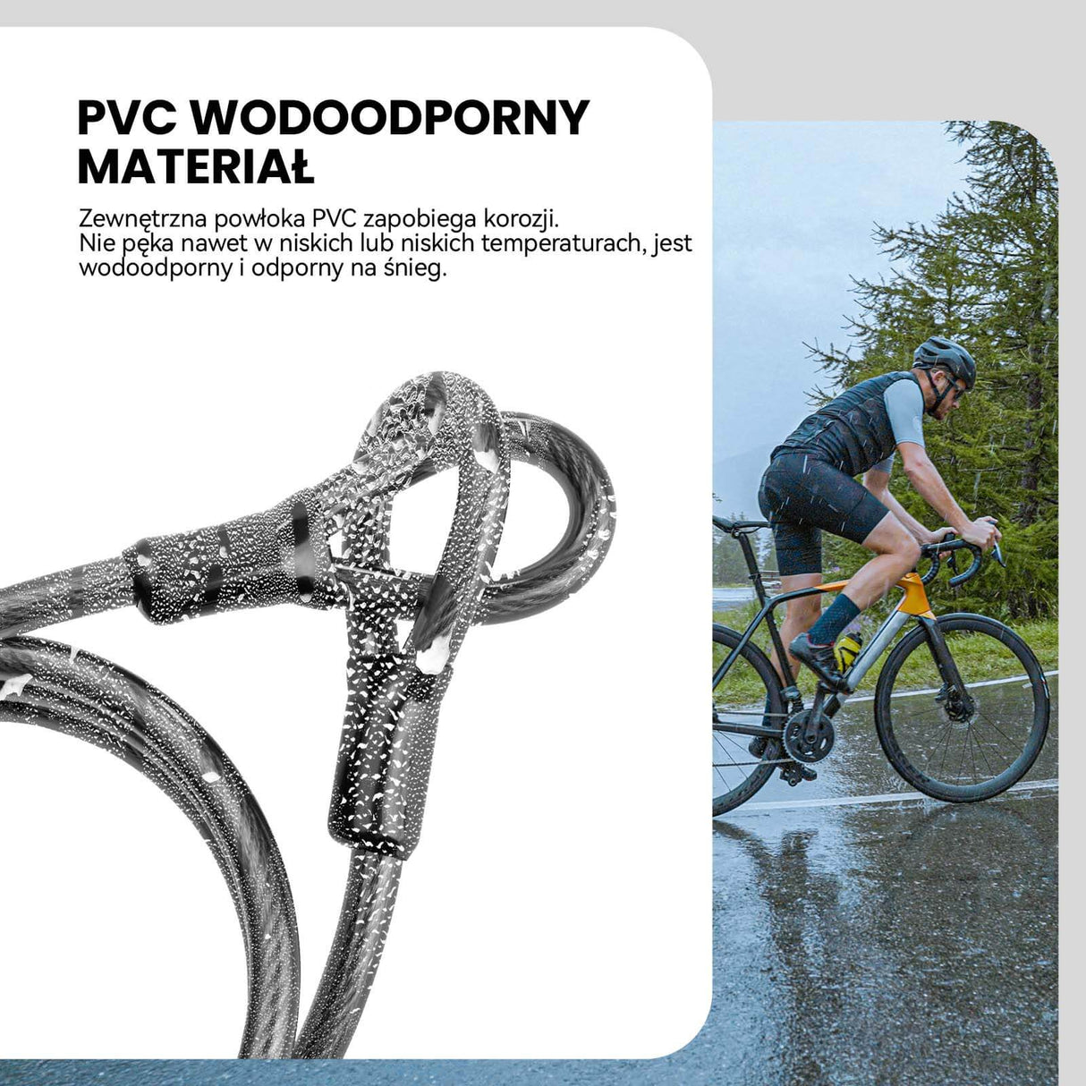 ROCKBROS Linka Stalowa Zabezpieczająca 2 m do Roweru Motocykla Skutera Wózka Zapięcia