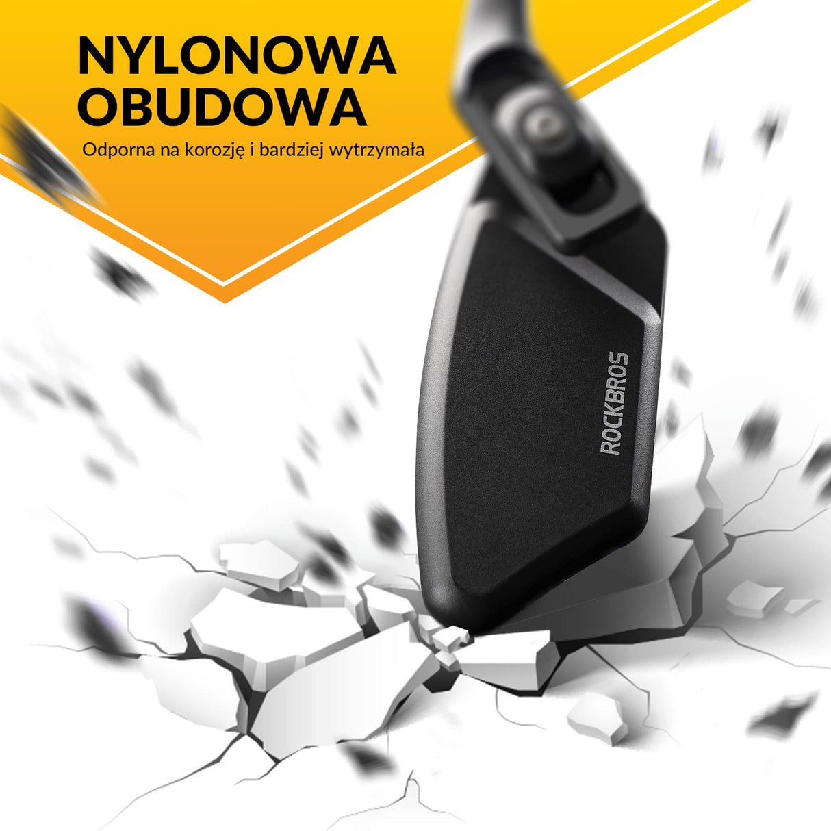 ROCKBROS Regulowane Lusterko Rowerowe ze Stali Nierdzewnej Lusterko rowerowe