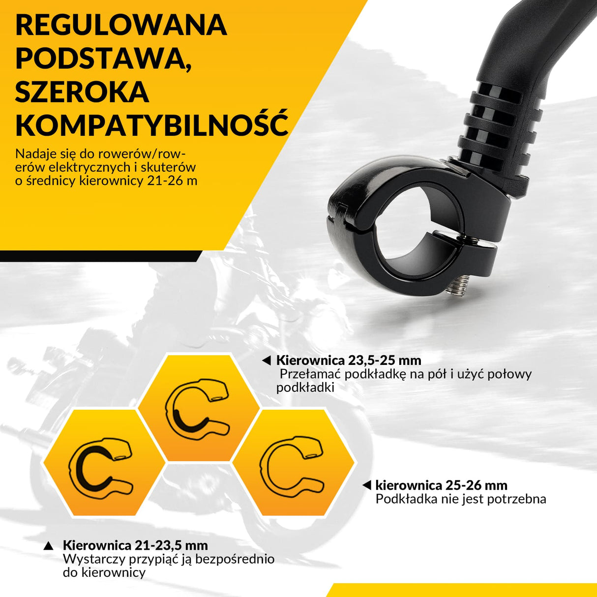 ROCKBROS Regulowane Lusterko Rowerowe ze Stali Nierdzewnej Lusterko rowerowe