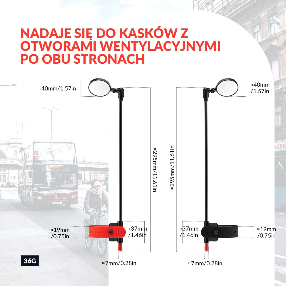 ROCKBROS Lusterko Rowerowe Na Kask 360 Stopni Regulowane Lusterko Rowerowe-FK-218 Lusterko rowerowe