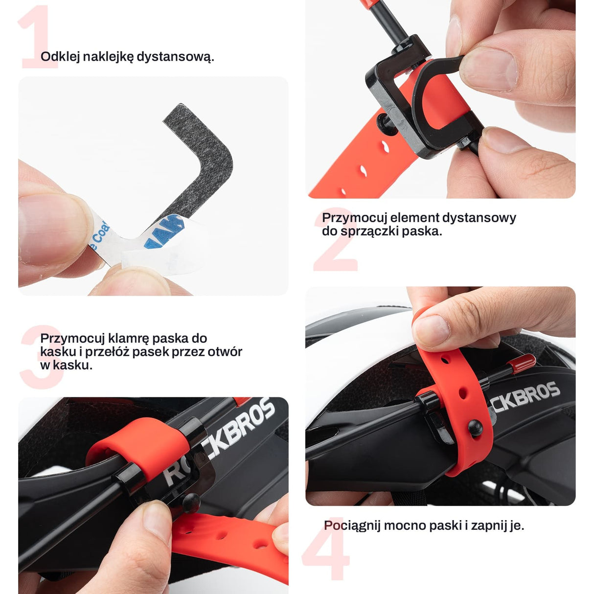 ROCKBROS Lusterko Rowerowe Na Kask 360 Stopni Regulowane Lusterko Rowerowe-FK-218 Lusterko rowerowe