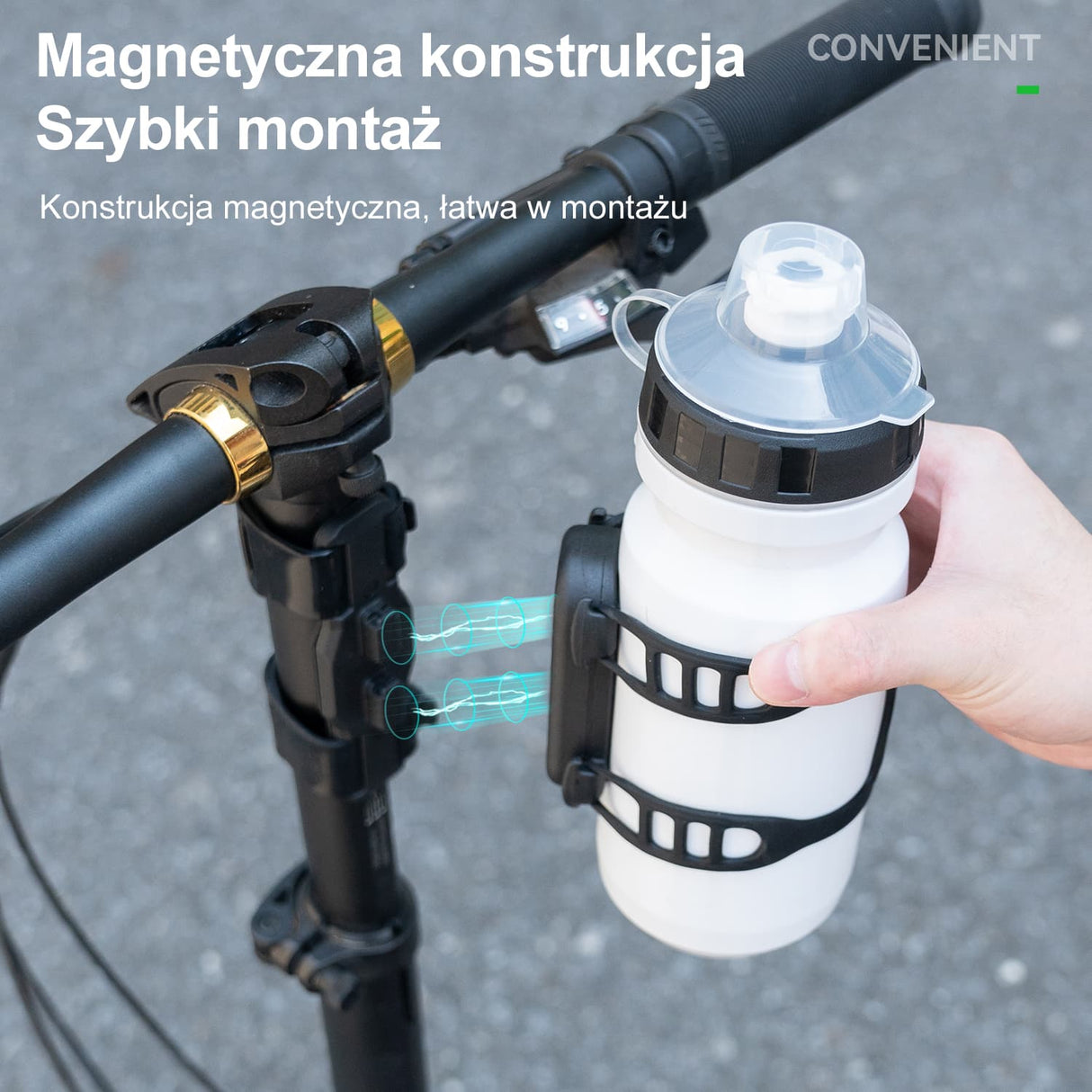 ROCKBROS Uchwyty na Bidon Magnetyczny z Wodą z Paskami-S01UV Uchwyty na bidon