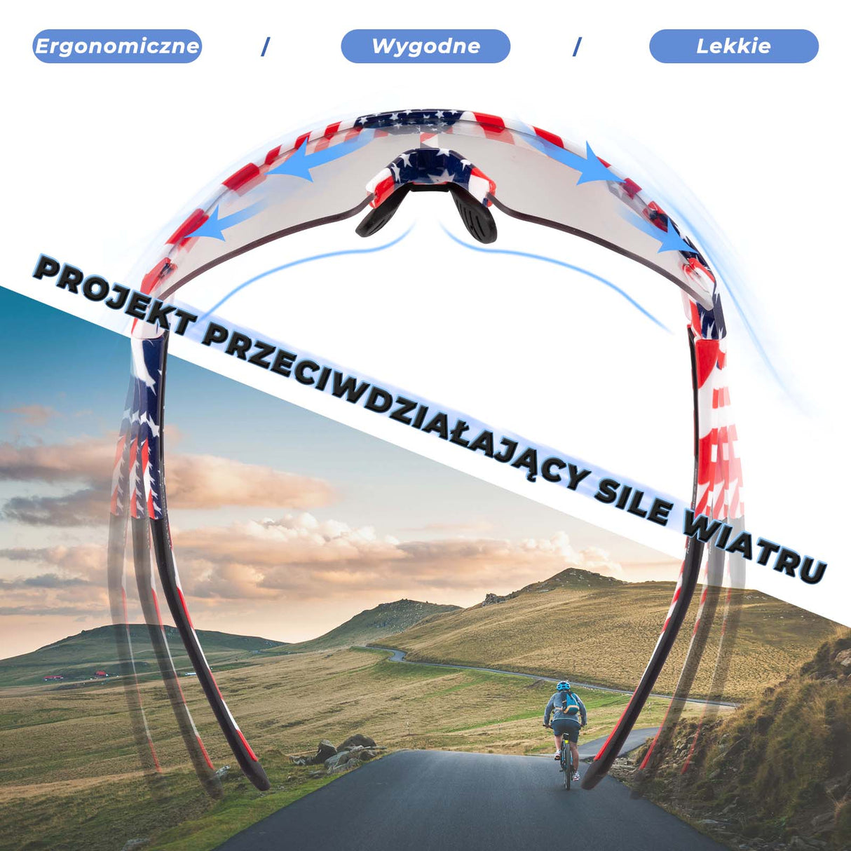 ROCKBROS ROCKBROS Malowane Okulary Rowerowe Fotochromowe Okulary Kolarskie Wiatroszczelne UV400 Okulary i gogle