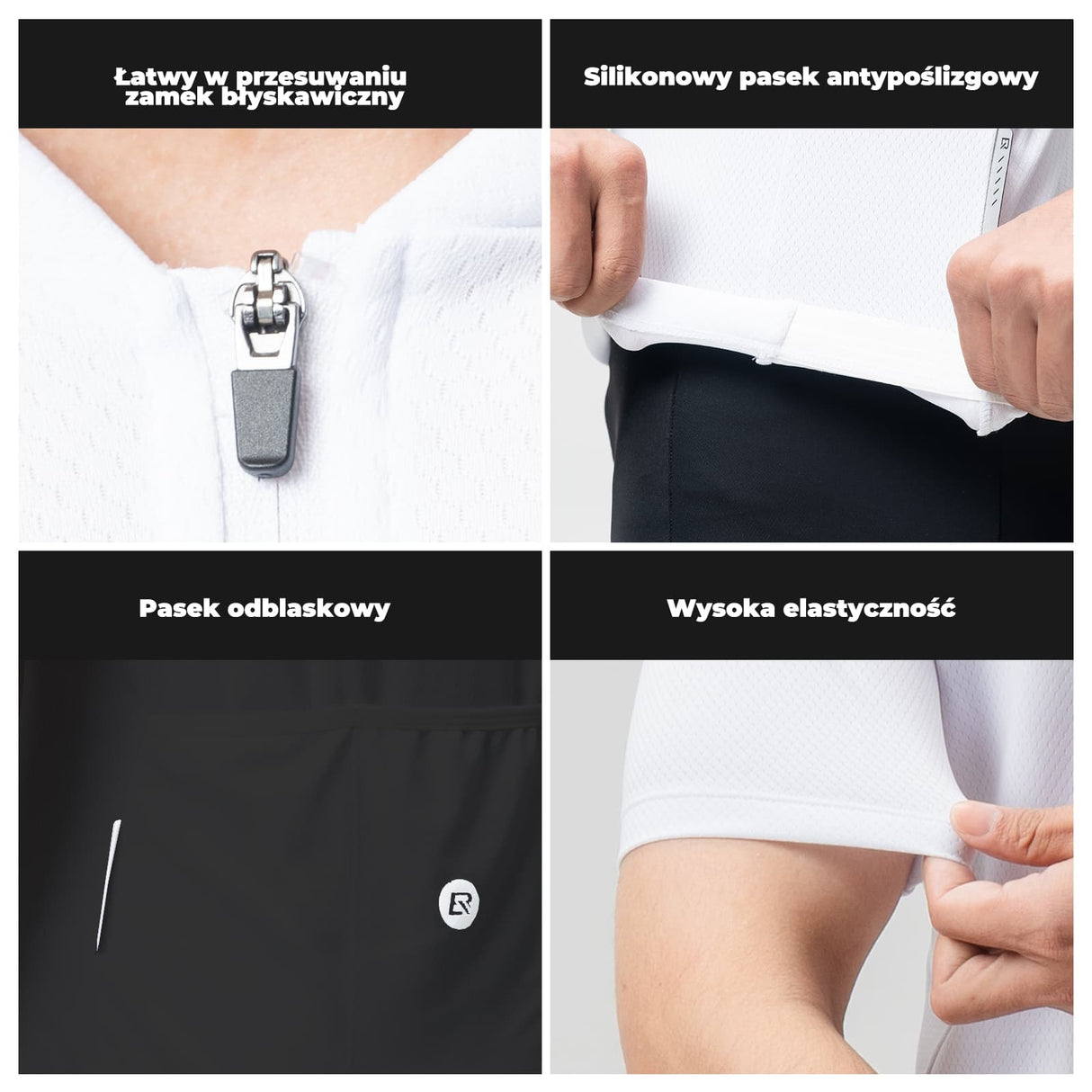 ROCKBROS Męska Koszulka Kolarska Z Zamkiem Błyskawicznym Do Połowy-YDDX007 Koszulki