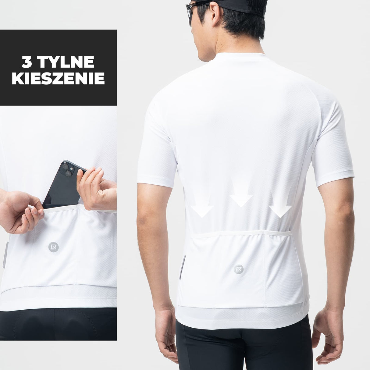 ROCKBROS Męska Koszulka Kolarska Z Zamkiem Błyskawicznym Do Połowy-YDDX007 Koszulki