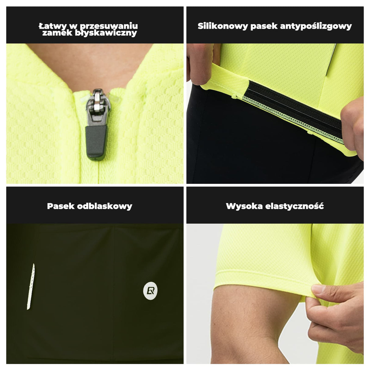 ROCKBROS Męska Koszulka Kolarska Z Zamkiem Błyskawicznym Do Połowy-YDDX007 Koszulki