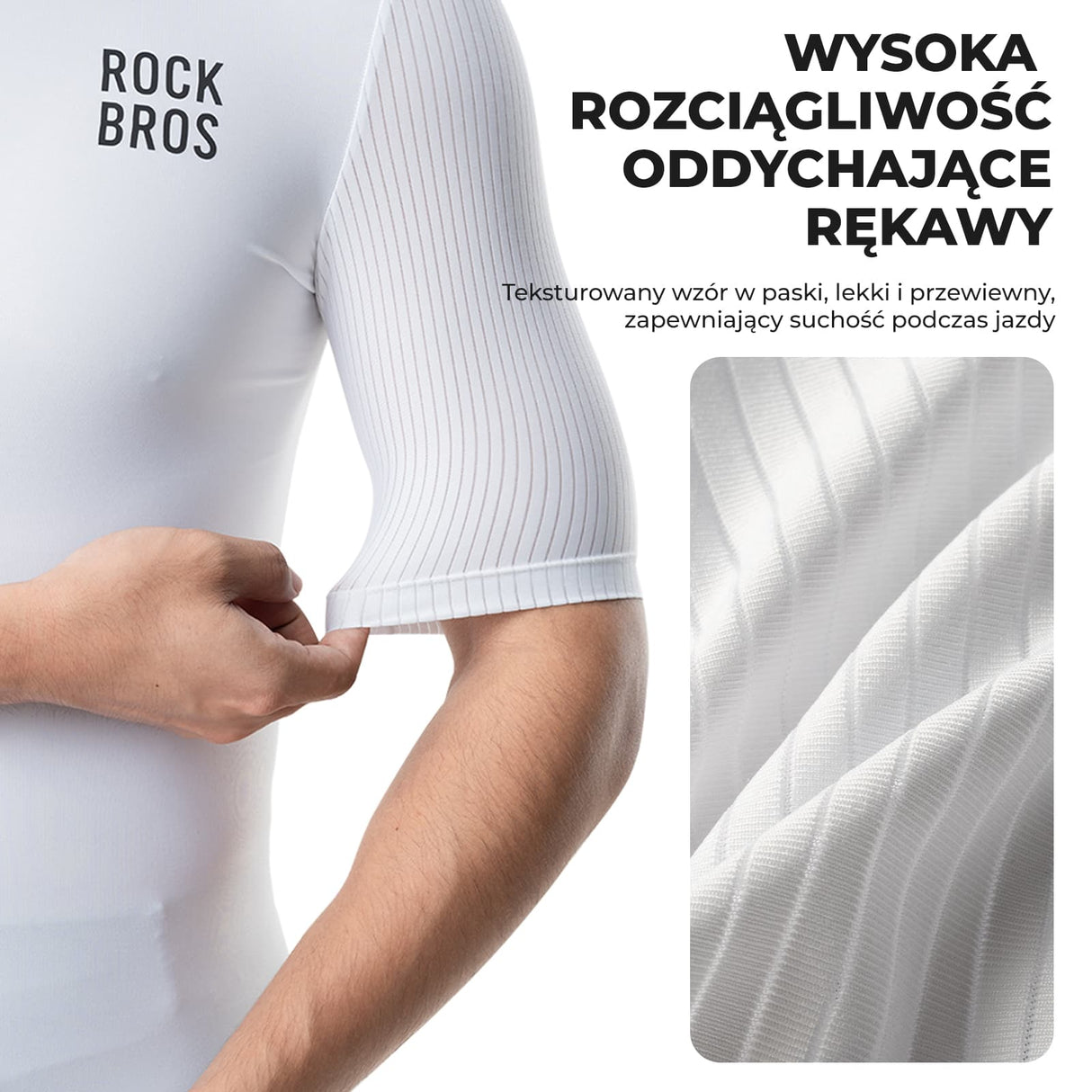 ROCKBROS Męska Koszulka Rowerowa Krótki Rękaw, Oddychająca i Odblaskowa Koszulki