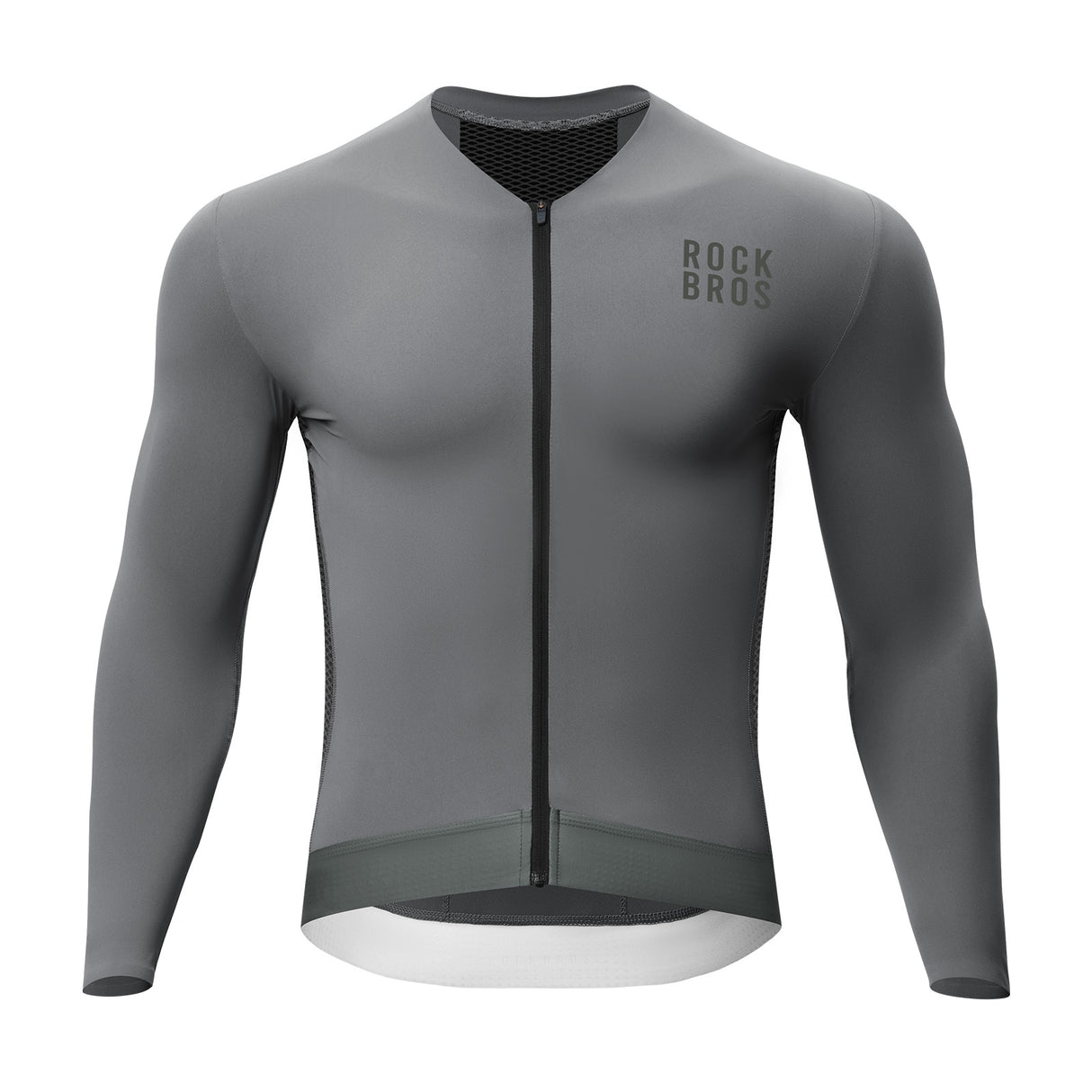 ROCKBROS Męska Koszulka Rowerowa z Długim Rękawem Szybkoschnący-YDCX005 KoszulkiJasnoszary S