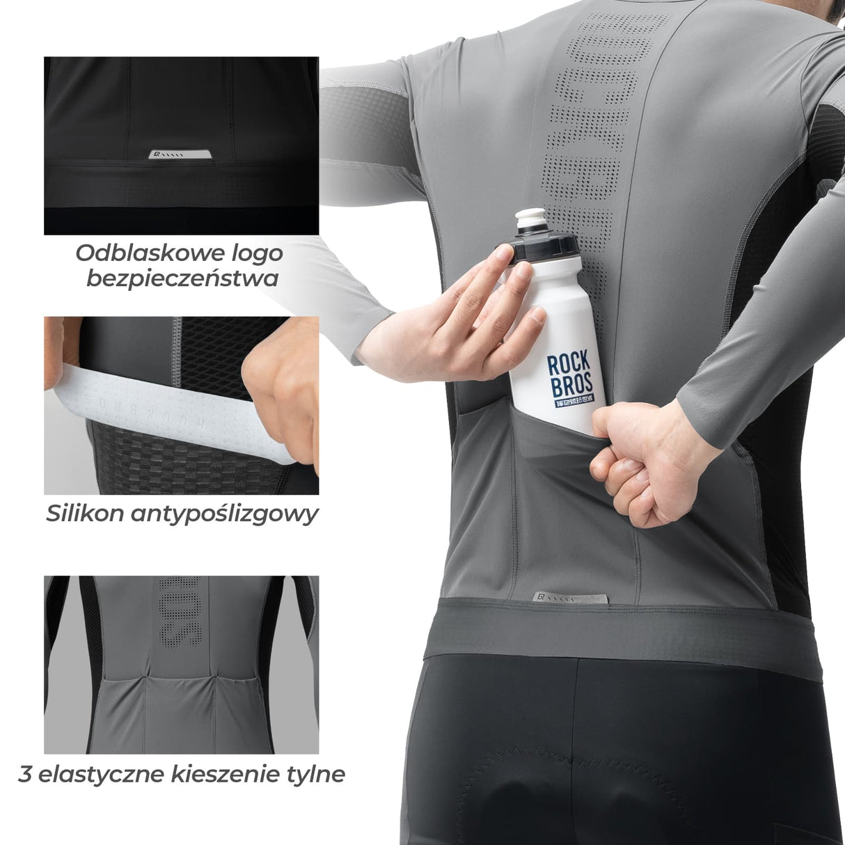 Męska Koszulka Rowerowa z Długim Rękawem Szybkoschnący-YDCX005