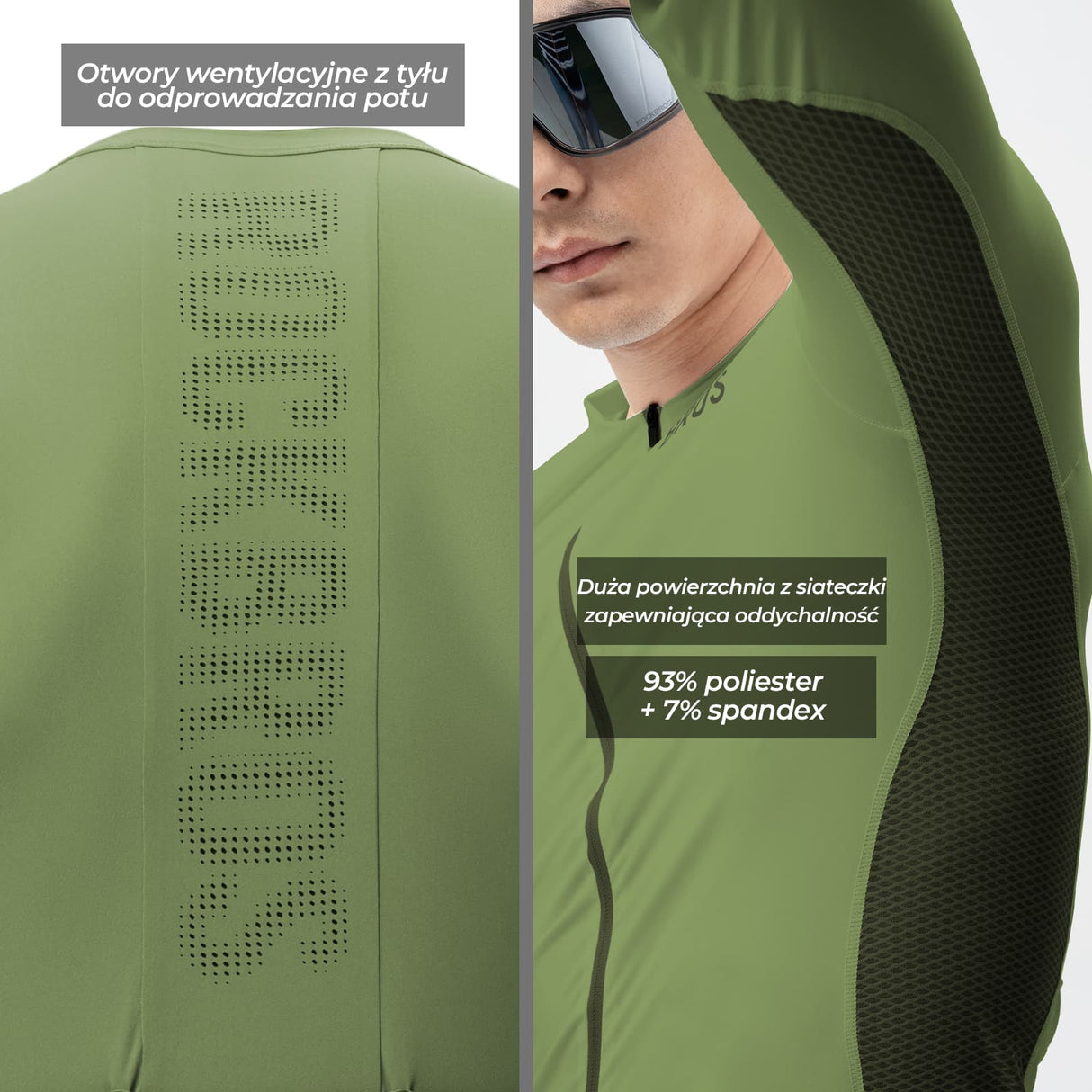 ROCKBROS Męska Koszulka Rowerowa z Długim Rękawem Szybkoschnący-YDCX005 Koszulki