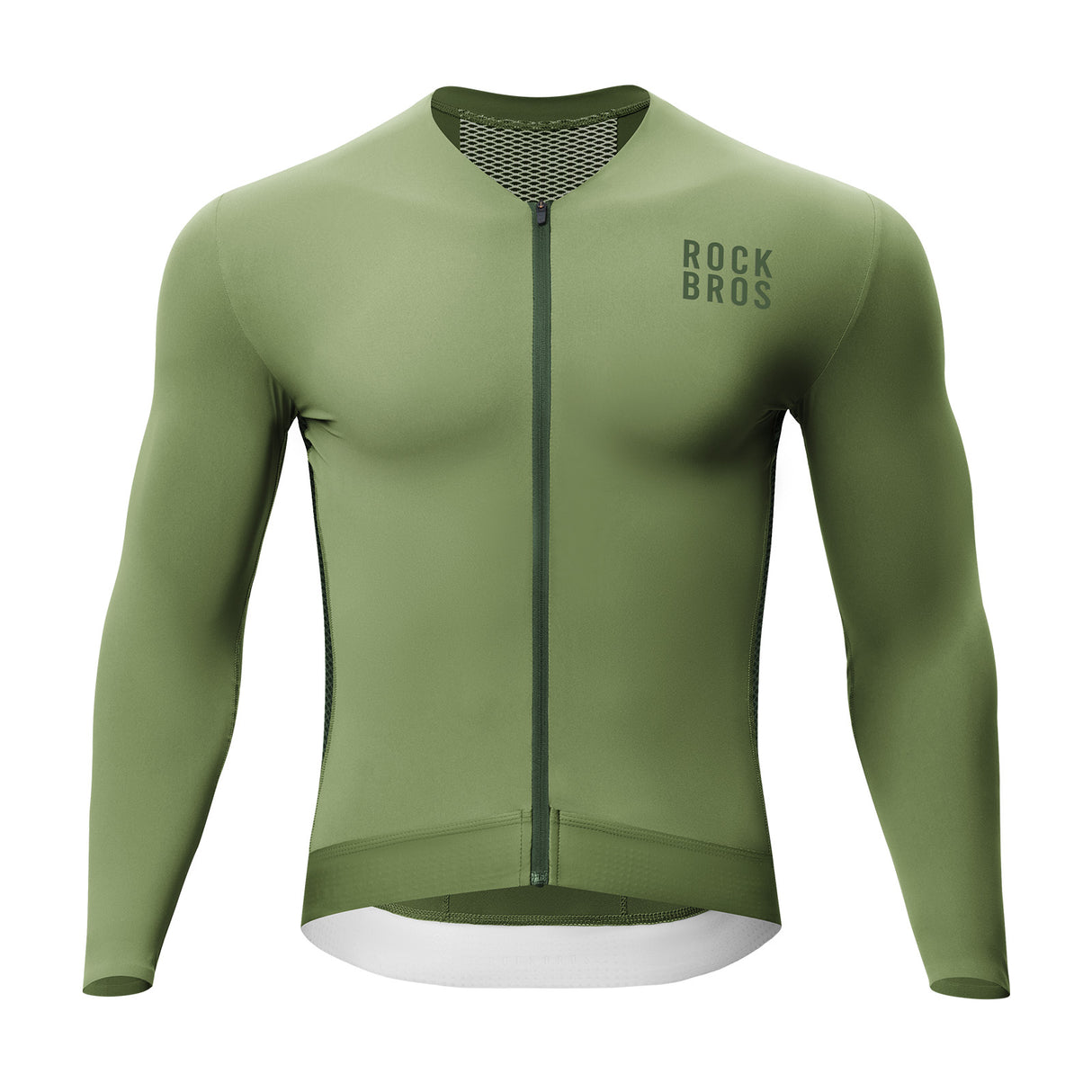 ROCKBROS Męska Koszulka Rowerowa z Długim Rękawem Szybkoschnący-YDCX005 KoszulkiSzmaragdowa Zieleń S