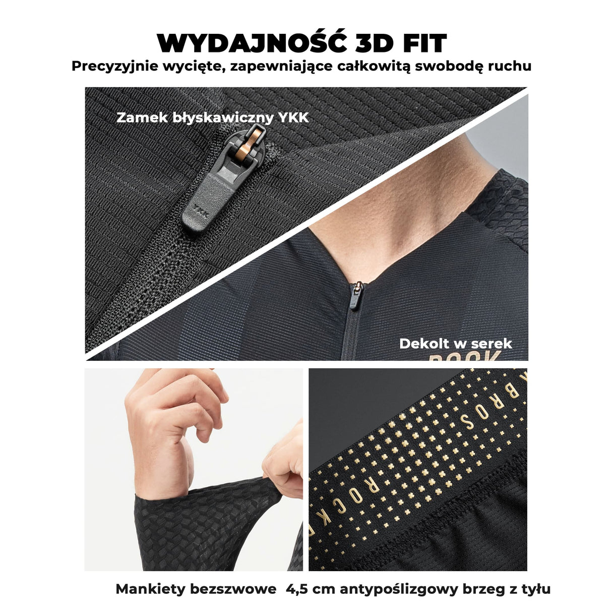 ROCKBROS Męska Koszulka Rowerowa z Długim Rękawem Krój 3D-YDCX008 Koszulki