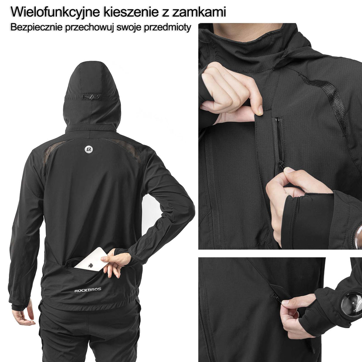 ROCKBROS ROCKBROS Męska Kurtka Rowerowa Elastyczna Kurtka Miękkie Powłoki Softshell M-4XL Kurtki
