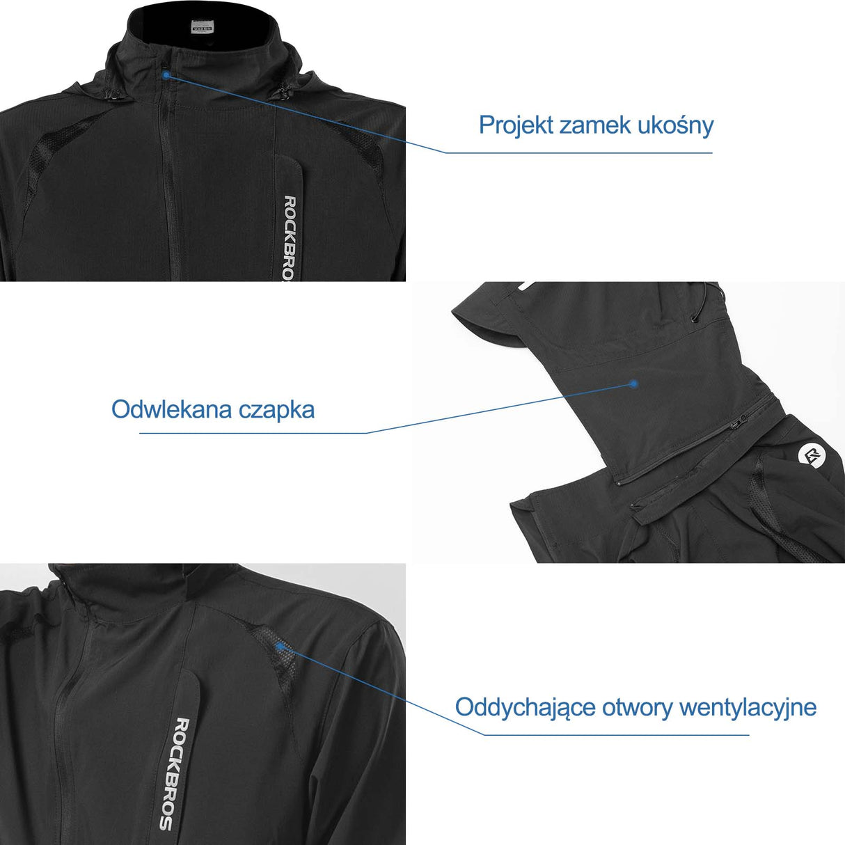 ROCKBROS ROCKBROS Męska Kurtka Rowerowa Elastyczna Kurtka Miękkie Powłoki Softshell M-4XL Kurtki