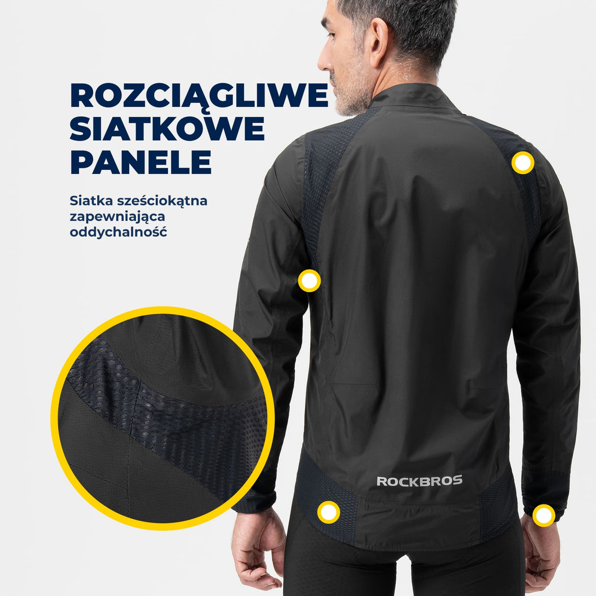 ROCKBROS Męska Kurtka Rowerowa Wodoodporna, Wiatroszczelna i Oddychająca-YPY027 Kurtki