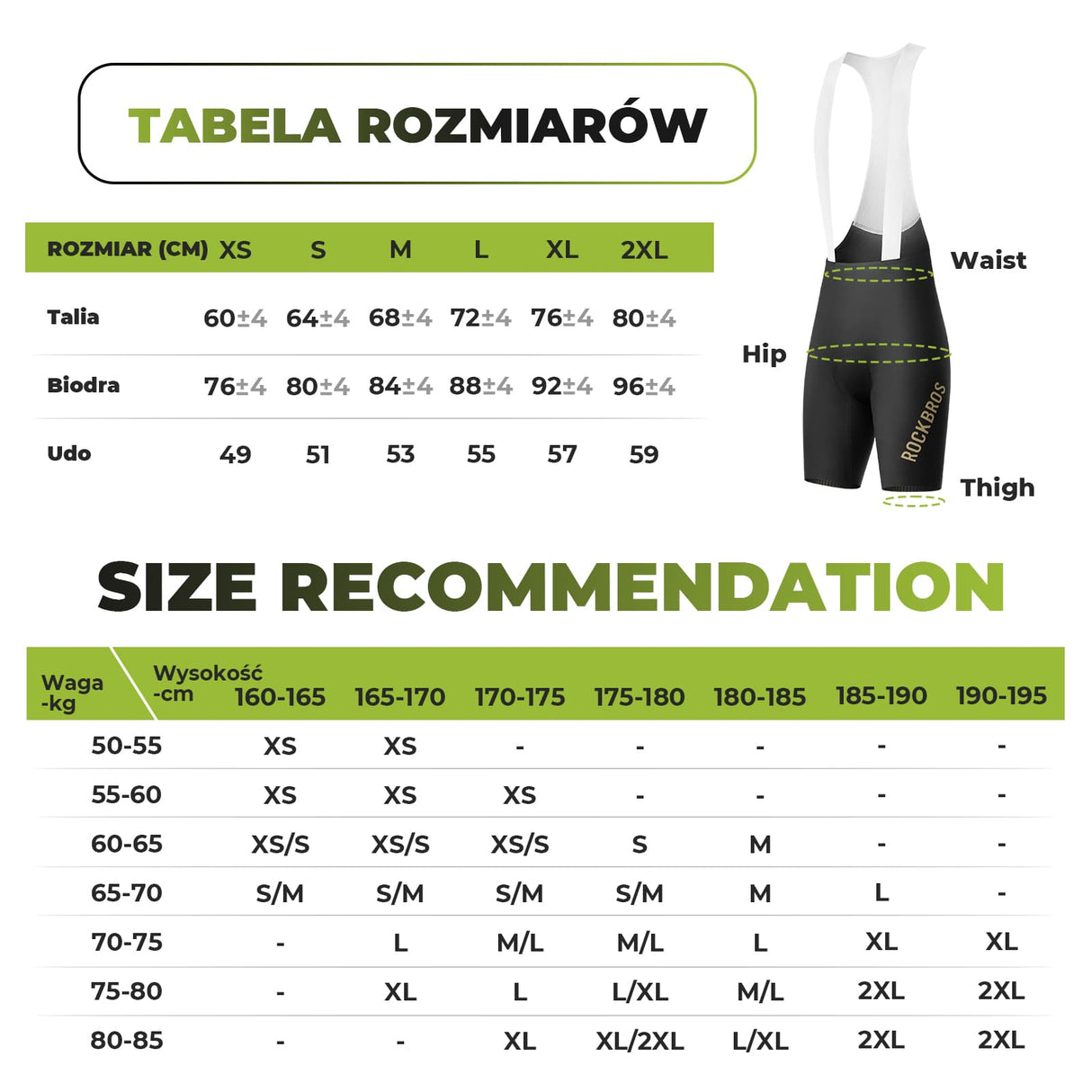 ROCKBROS Męskie Spodenki Rowerowe Z Szelkami, Oddychające Amortyzujące I Wyściełane-YDDK008 Spodnie rowerowe na szelkach