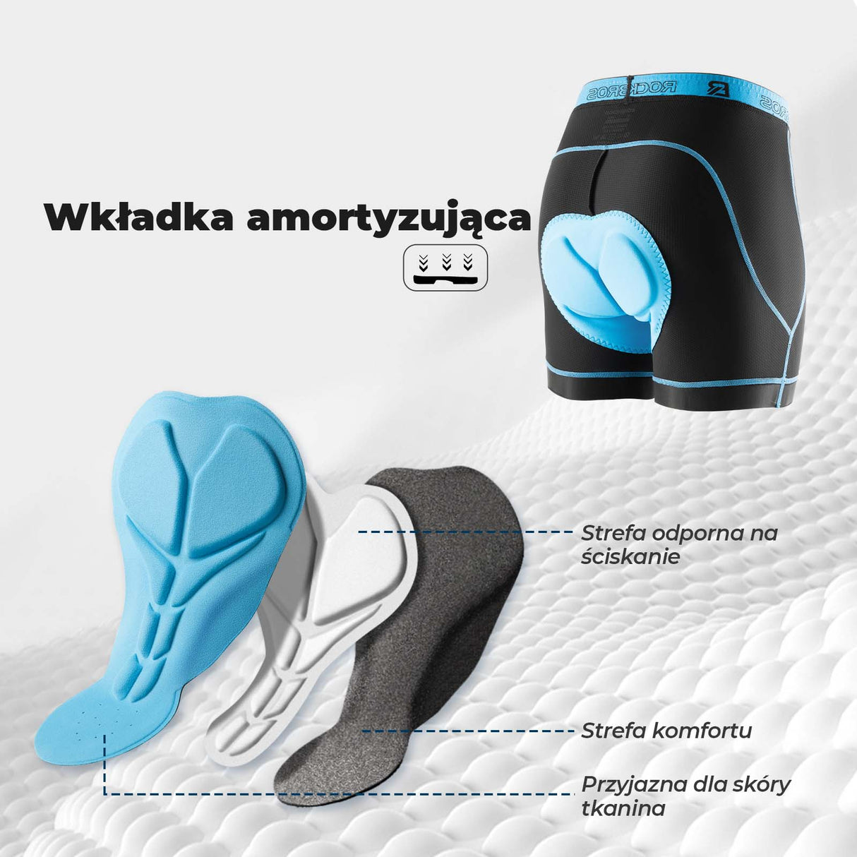 ROCKBROS ROCKBROS Męskie Spodenki Rowerowe z Wkładką 4D Spodenki Oddychające M-3XL Majtki rowerowe