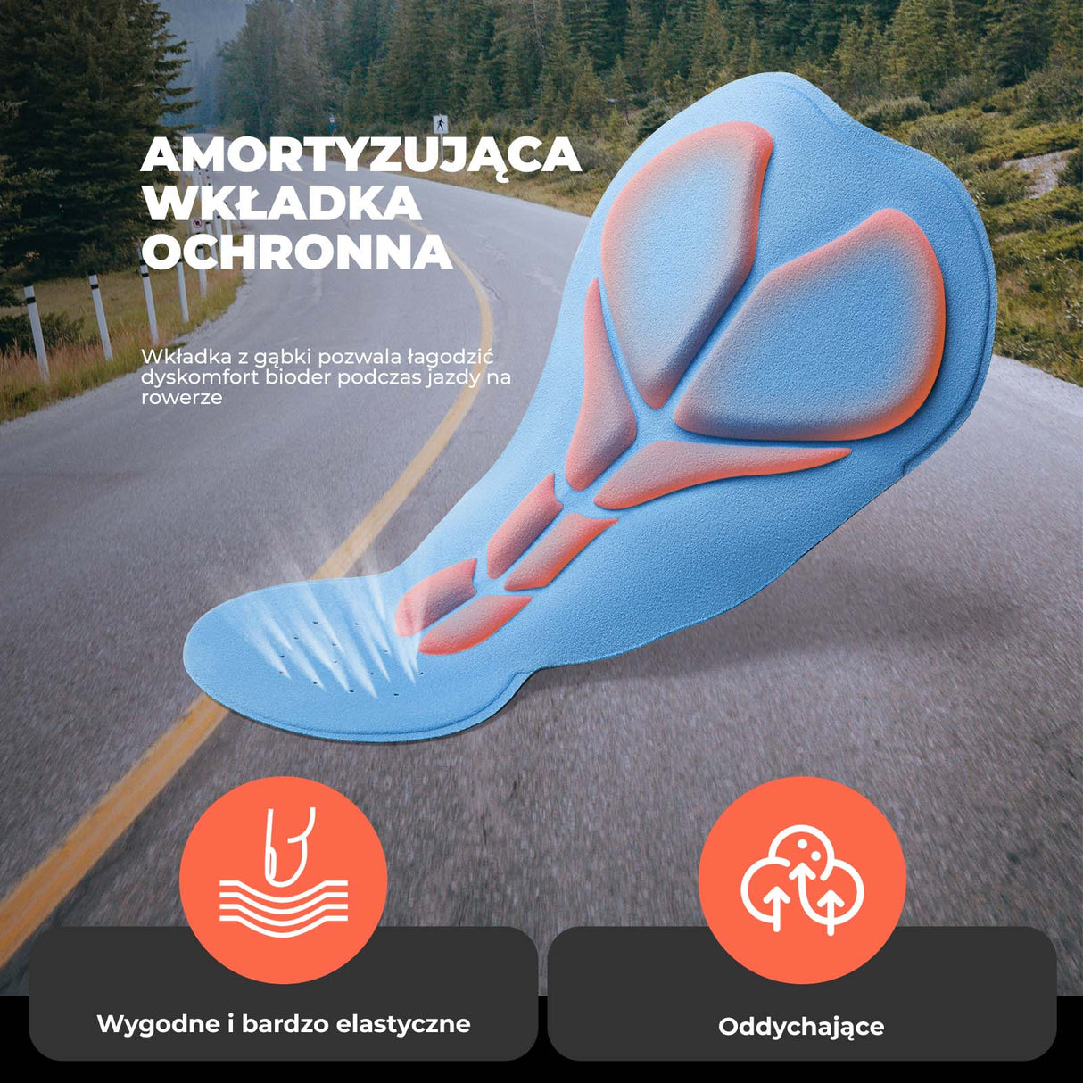 ROCKBROS ROCKBROS Męskie Spodnie Rowerowe Wyściełane Długie Kompresyjne Spodnie z Kieszeniami S-4XL Getry