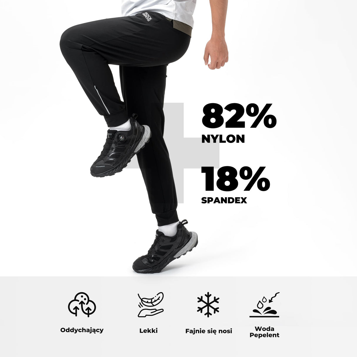 ROCKBROS Cienkie Spodnie Męskie Rowerowe z Odblaskowymi Paskami Spodnie