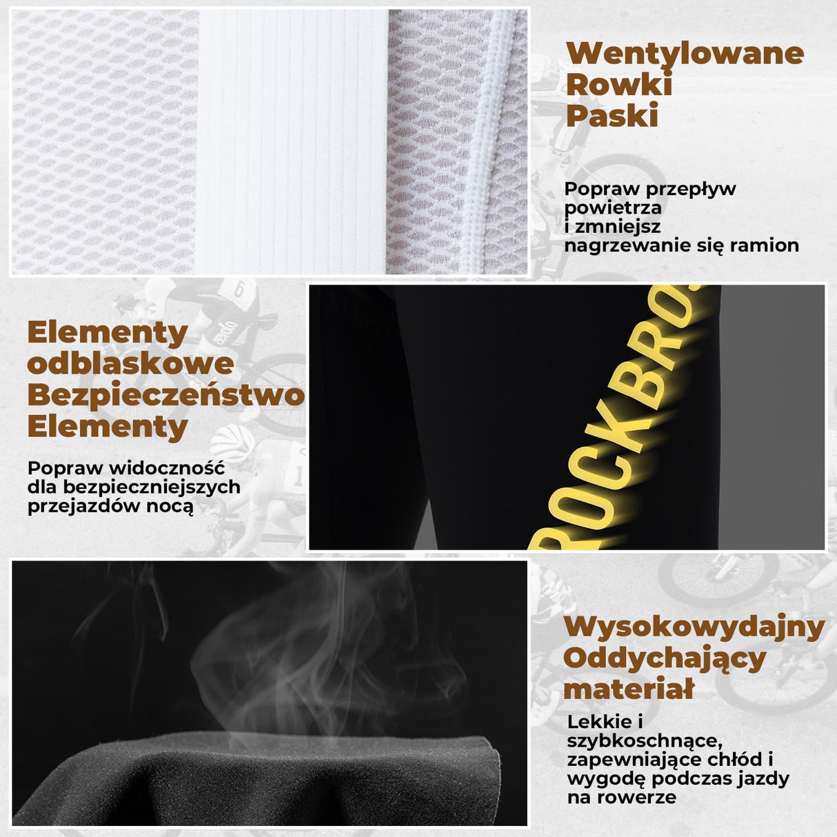 ROCKBROS Męskie Spodnie Rowerowe na Szelkach-YDCK008-1 Spodnie rowerowe na szelkach