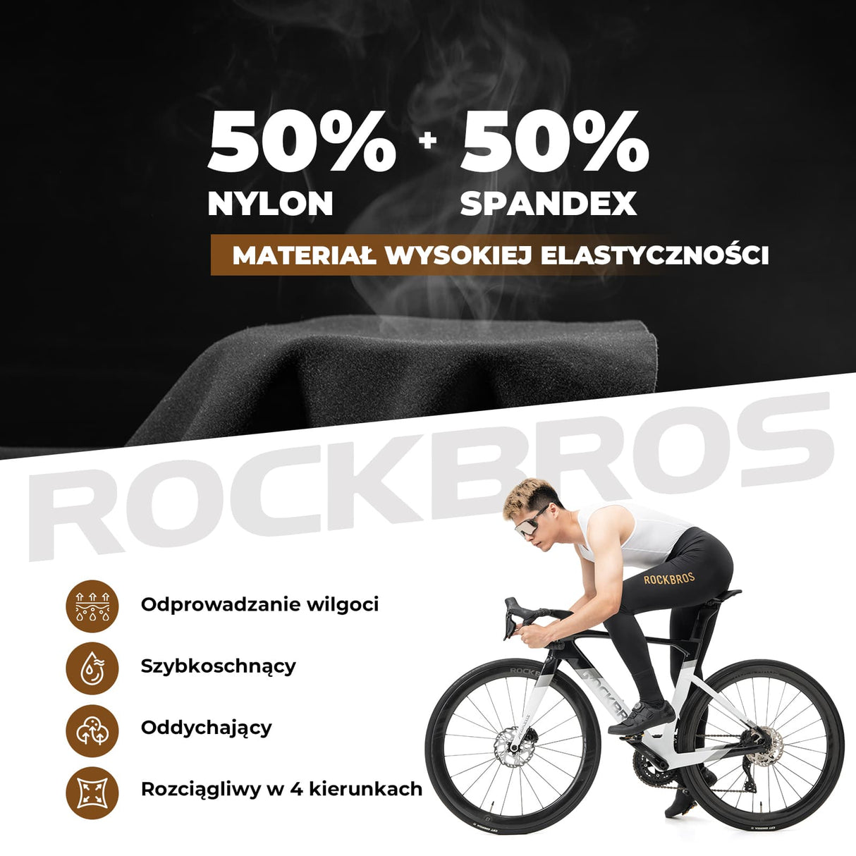 ROCKBROS Męskie Spodnie Rowerowe na Szelkach-YDCK008-1 Spodnie rowerowe na szelkach