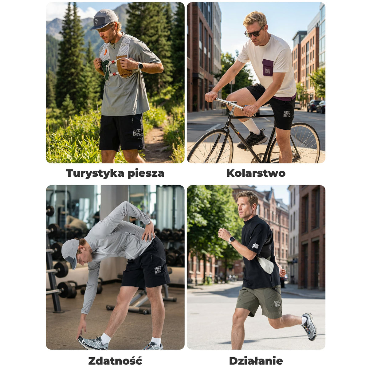 ROCKBROS Męskie Szorty Sportowe Innowacyjny Pasek Magnetyczny-YDDK015 Spodenki