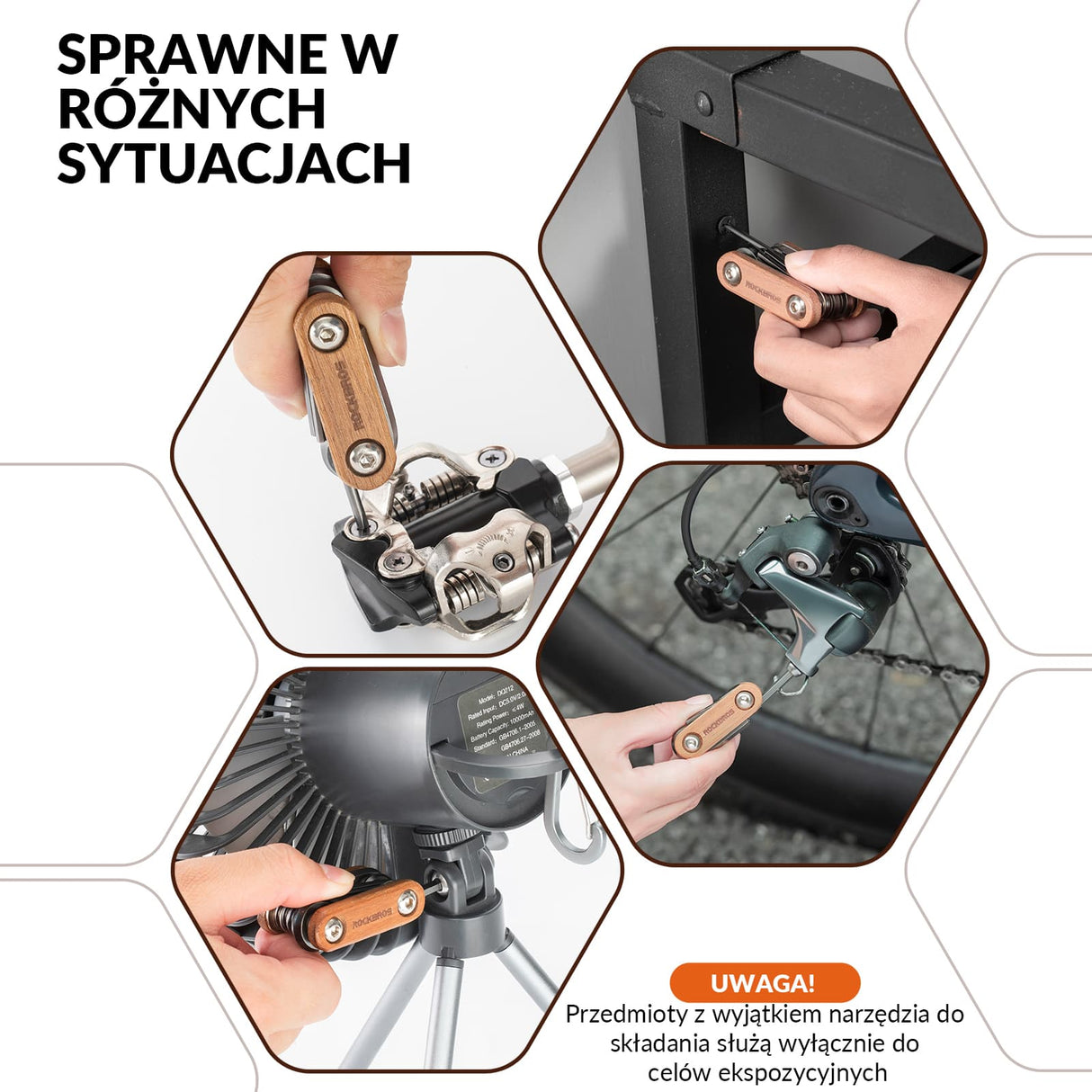 ROCKBROS Mini Narzędzia Do Naprawy Roweru 8 W 1 Wielofunkcyjny Składany Narzędzia do naprawy roweru