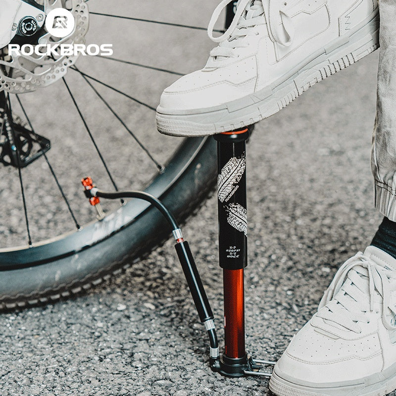 ROCKBROS Mini Pompka Rowerowa 220PSI Wysokociśnieniowa Aluminiowa Podwójna Głowica Pompki-LD-0510 Pompki rowerowe