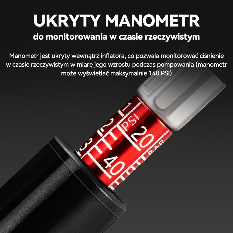 ROCKBROS Mini Pompka Rowerowa 220PSI Wysokociśnieniowa Aluminiowa Podwójna Głowica Pompki-LD-0510 Pompki rowerowe