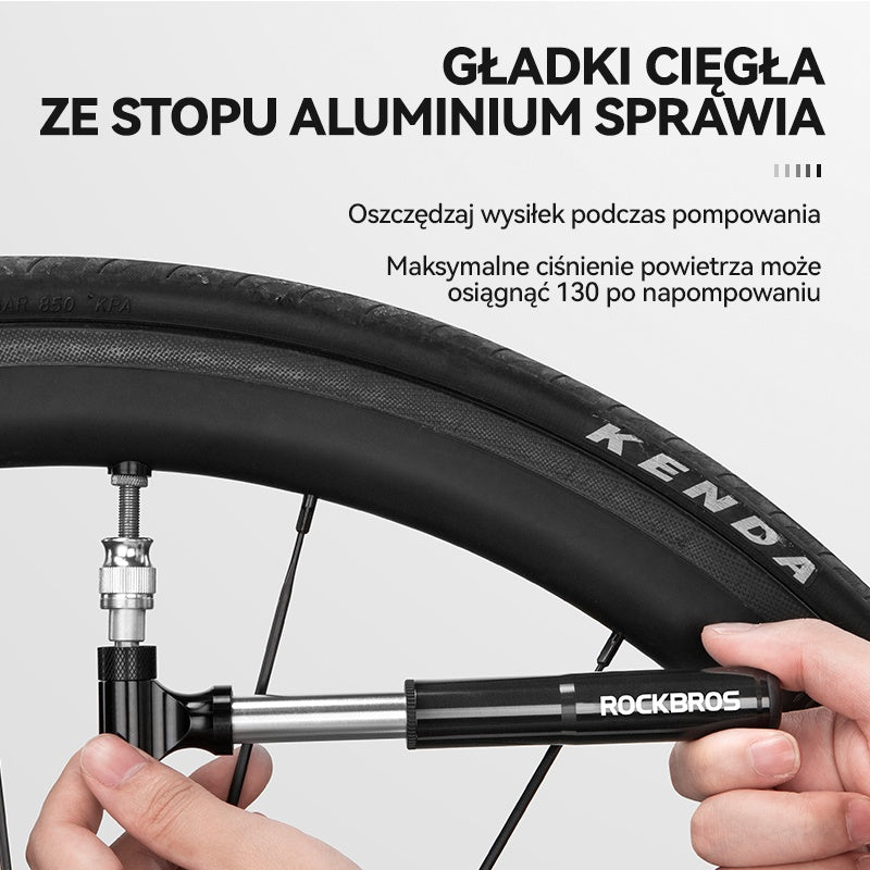 ROCKBROS Mini Pompka Rowerowa Classic 130 PSI z Zaworem Amerykańskim/Presta Schrader-PB011 Pompki rowerowe
