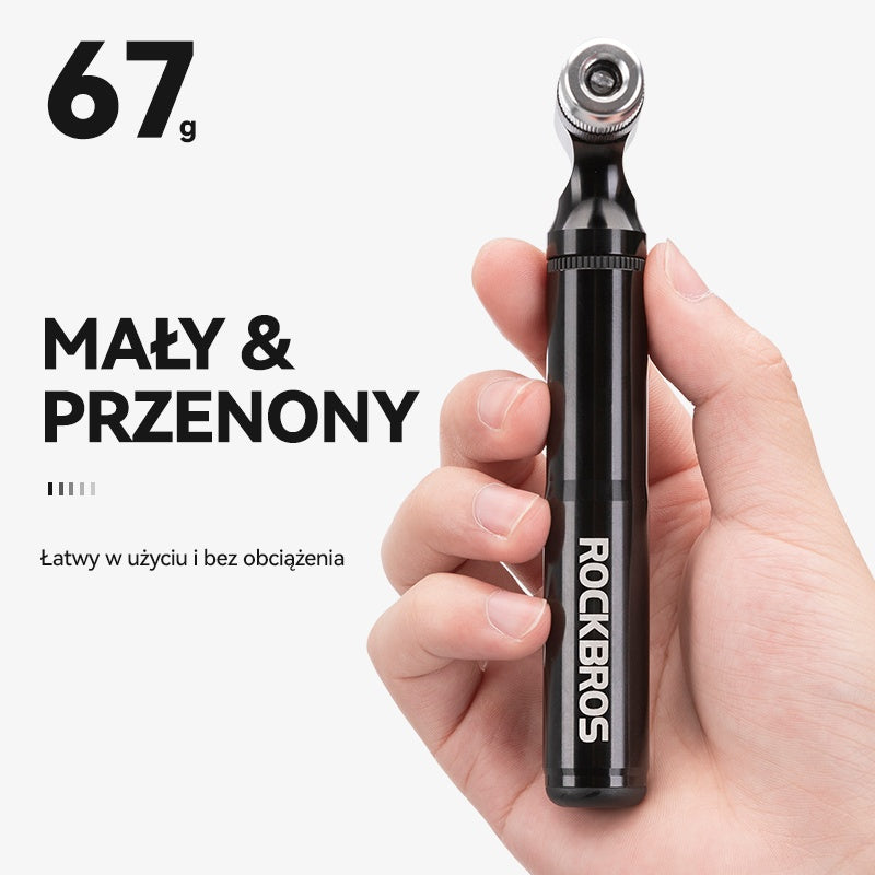 ROCKBROS Mini Pompka Rowerowa Classic 130 PSI z Zaworem Amerykańskim/Presta Schrader-PB011 Pompki rowerowe