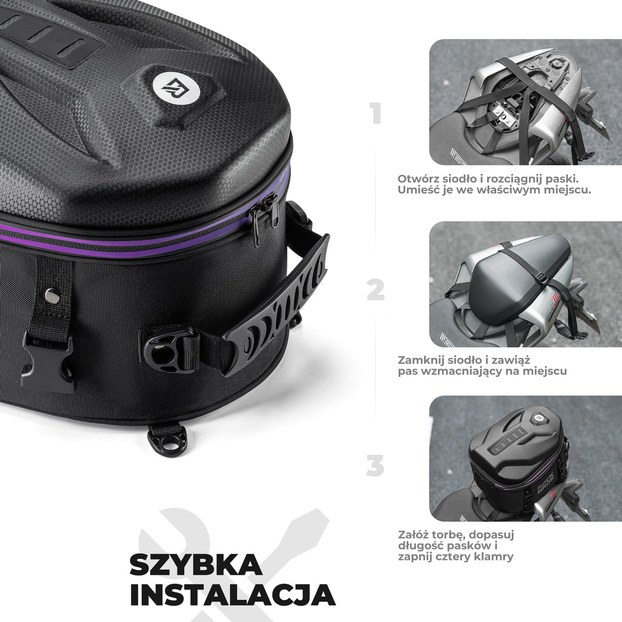 ROCKBROS Motocyklowa Torba na Siedzenie 12,5L-MTB003 Torby i sakwy motocyklowe