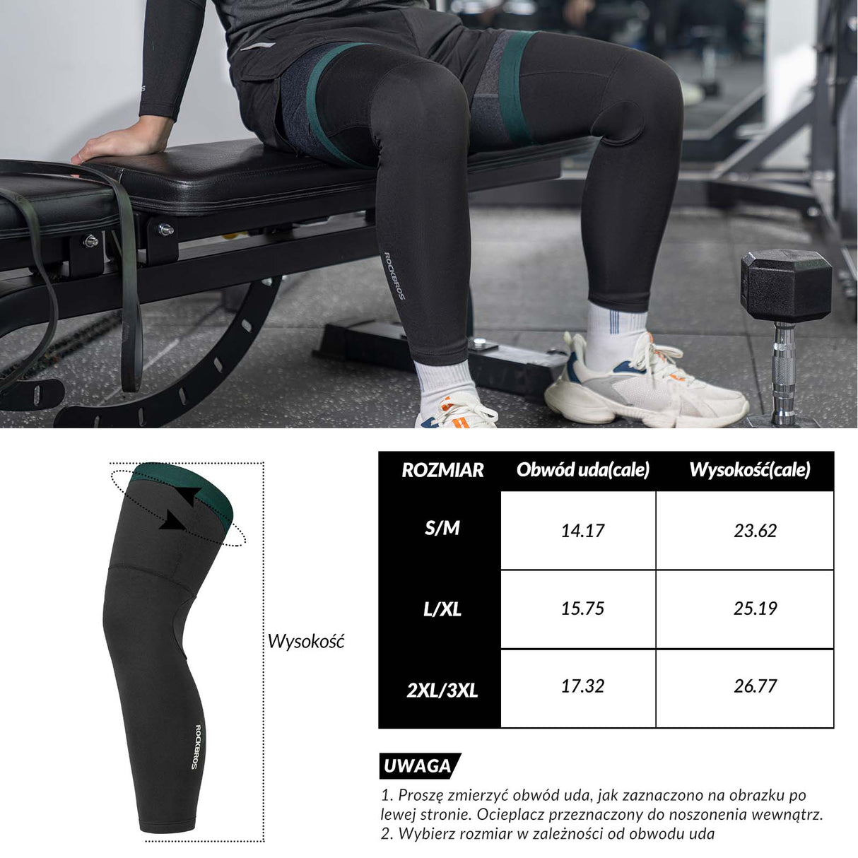 ROCKBROS ROCKBROS Ochraniacze Sportowe na Ręce Ocieplacze Rękawy Wiatroodporne Długie unisex Nogawki