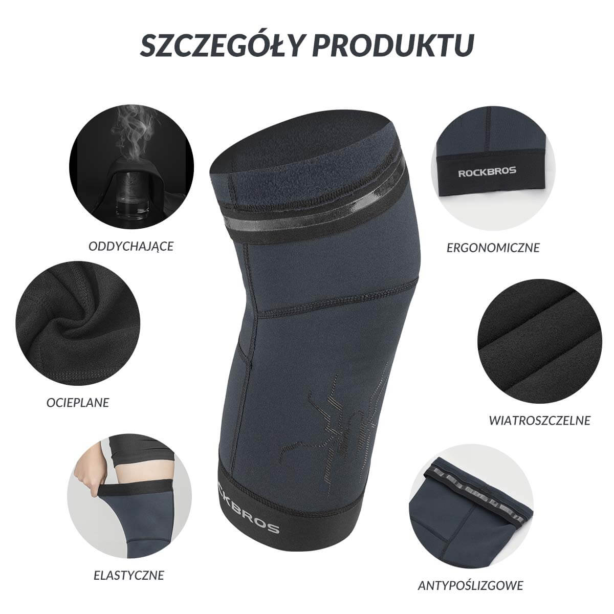 ROCKBROS ROCKBROS Ochraniacze Sportowe na Ręce Ocieplacze Rękawy Wiatroodporne Krótki styl Uniseks Nogawki