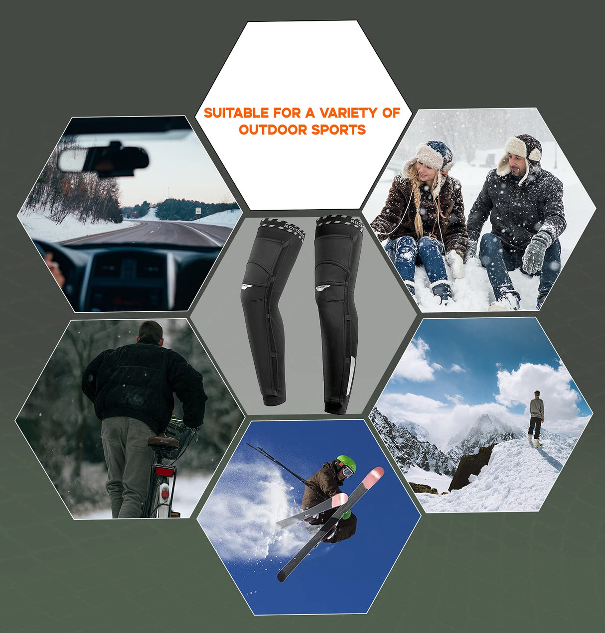 ROCKBROS Ocieplacze na Nogi Dla Kobiet i Mężczyzn, Kolarskie Ocieplacze Na Kolana Nogawki