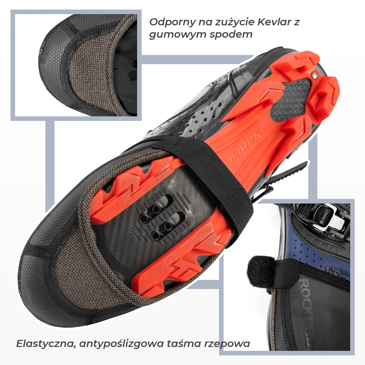 ROCKBROS Półbuty Ochraniacze Zimowe Antypoślizgowe i Ciepłe Połowa Dłoni Ochraniacze na buty