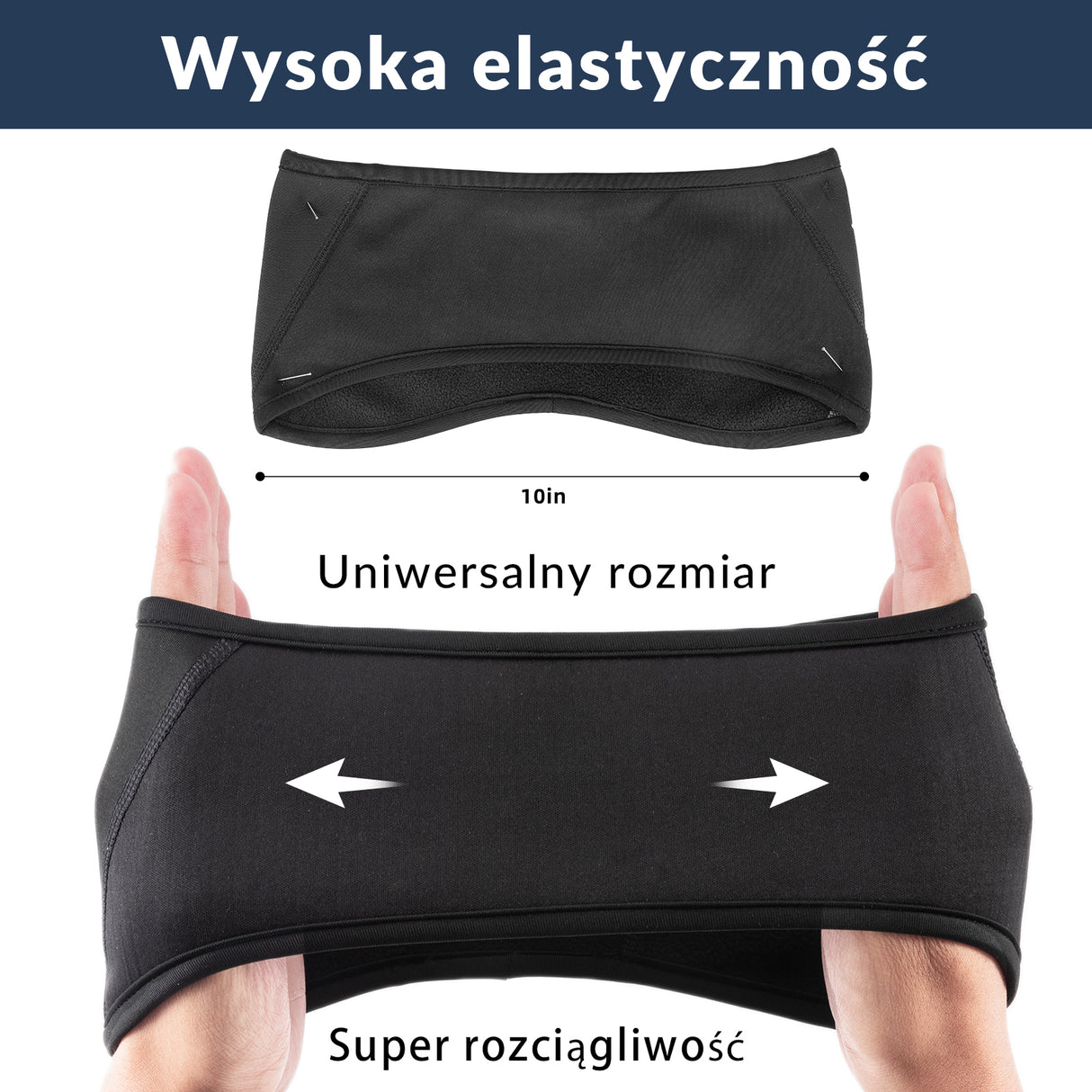 ROCKBROS Ocieplana Opaska na Głowę Sportowa Zimowa Termiczna Męska Damska Opaski