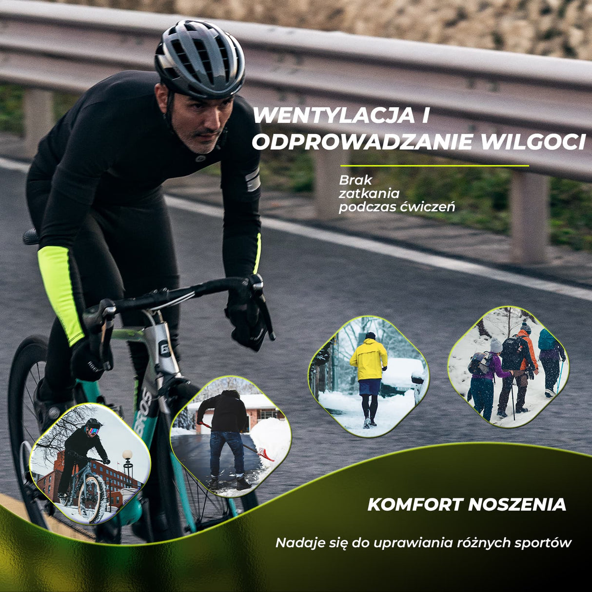 ROCKBROS Nogawki Zimowe Sportowe Pogrubiona Podszewka Elastzcyne-TT024 Nogawki