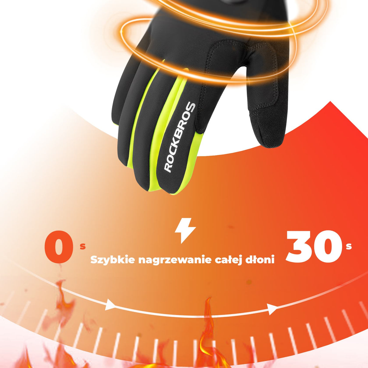 ROCKBROS Rękawiczki Podgrzewane z Akumulatorami Ciepłe Zimowe -S381 Rękawiczki