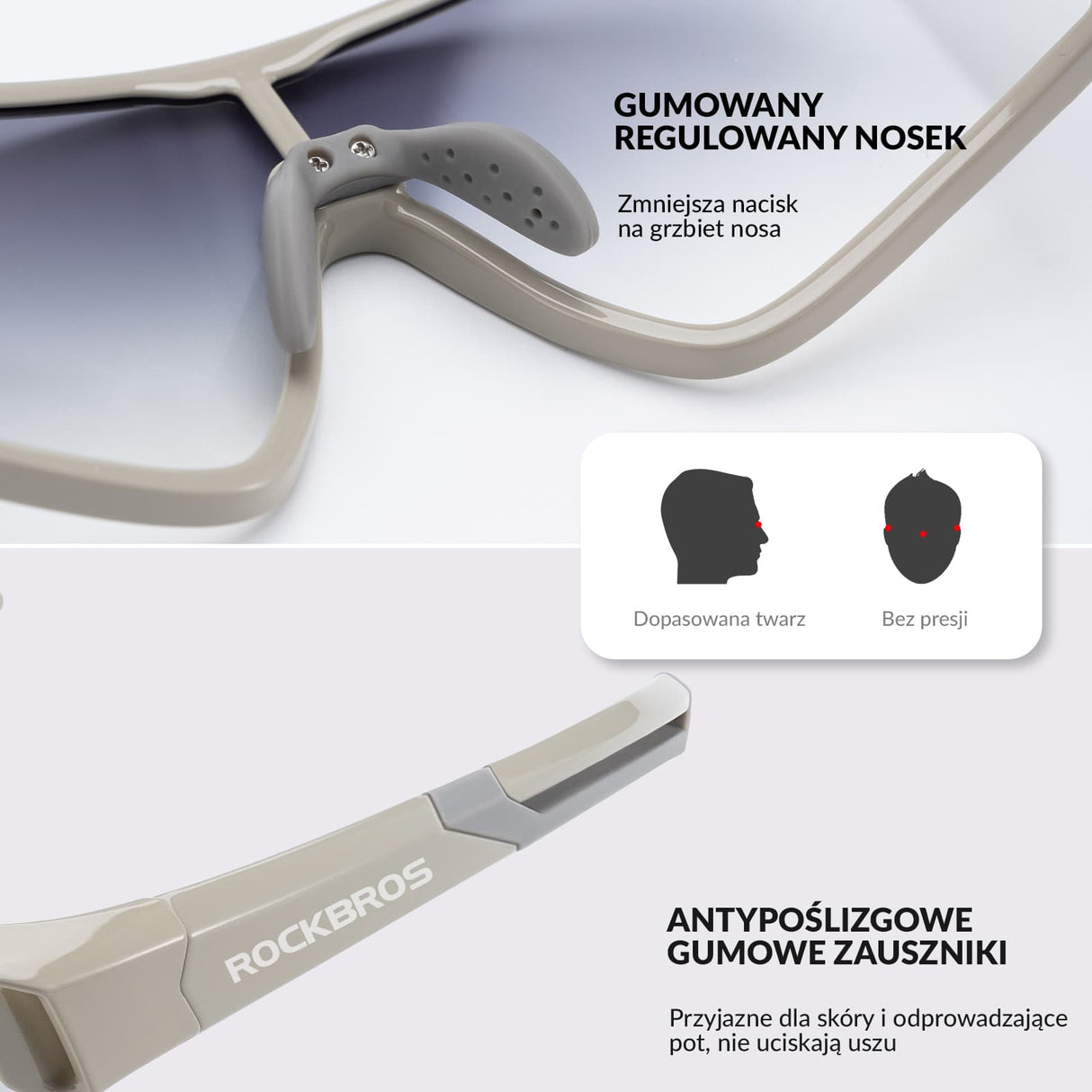 ROCKBROS Okulary Rowerowe Dziecięce Samoprzyciemniające Ochrona UV400-SP314 Okulary i gogle