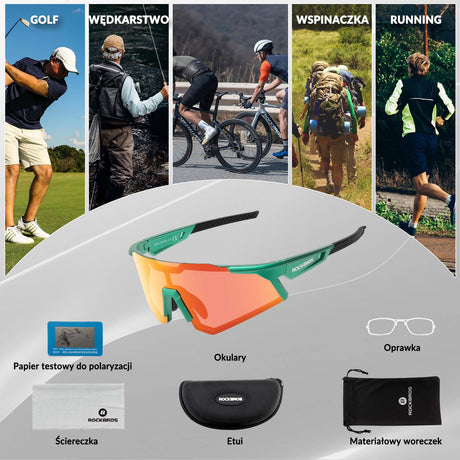 ROCKBROS ROCKBROS Okulary Rowerowe Polaryzacyjne Okulary Ochronne UV400 Okulary i gogle
