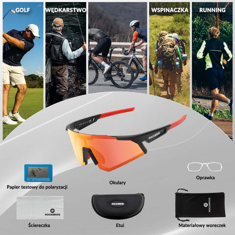 ROCKBROS ROCKBROS Okulary Rowerowe Polaryzacyjne Okulary Ochronne UV400 Okulary i gogle