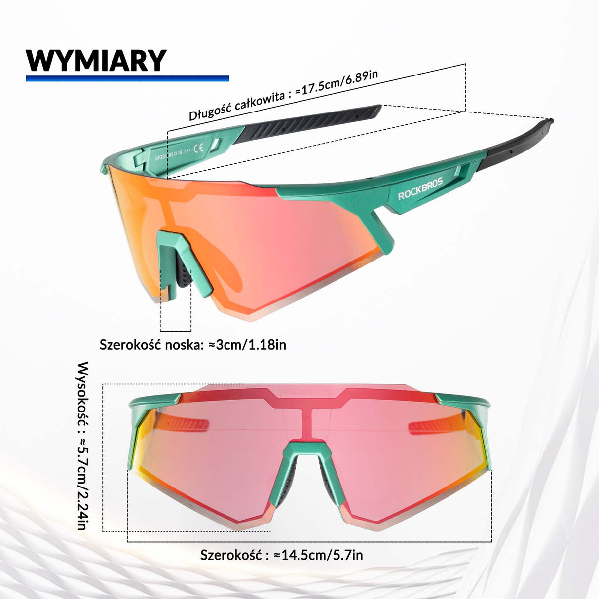 ROCKBROS ROCKBROS Okulary Rowerowe Polaryzacyjne Okulary Ochronne UV400 Okulary i gogle