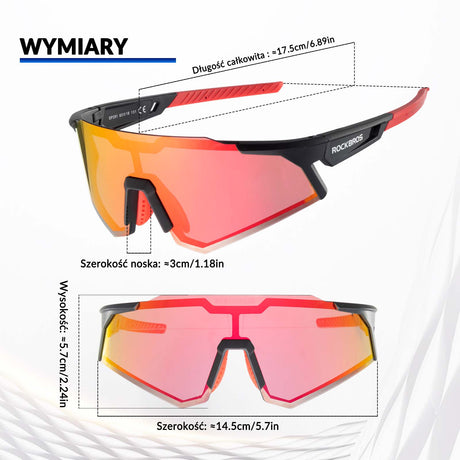 ROCKBROS ROCKBROS Okulary Rowerowe Polaryzacyjne Okulary Ochronne UV400 Okulary i gogle