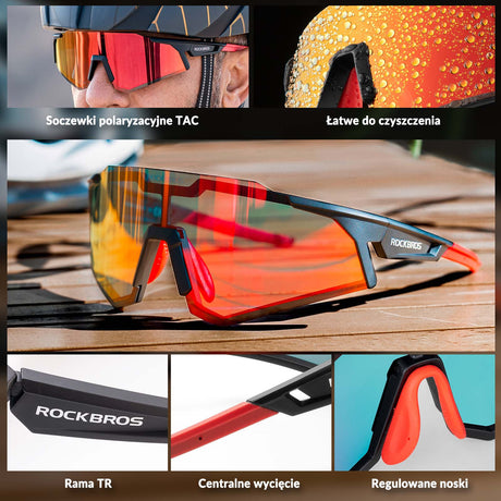 ROCKBROS ROCKBROS Okulary Rowerowe Polaryzacyjne Okulary Ochronne UV400 Okulary i gogle