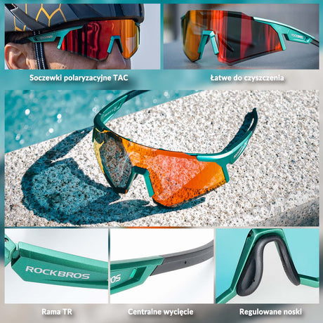 ROCKBROS ROCKBROS Okulary Rowerowe Polaryzacyjne Okulary Ochronne UV400 Okulary i gogle