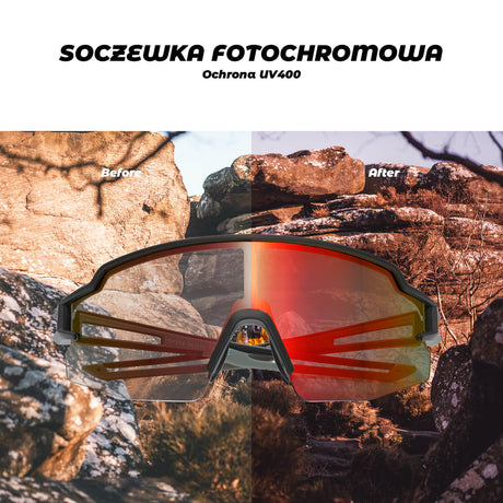 ROCKBROS ROCKBROS Okulary Rowerowe UV400 Fotochromowe Przeciwsłoneczne Wiatroszczelne Okulary i gogle